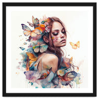 Butterfly Muse Watercolor Portrait