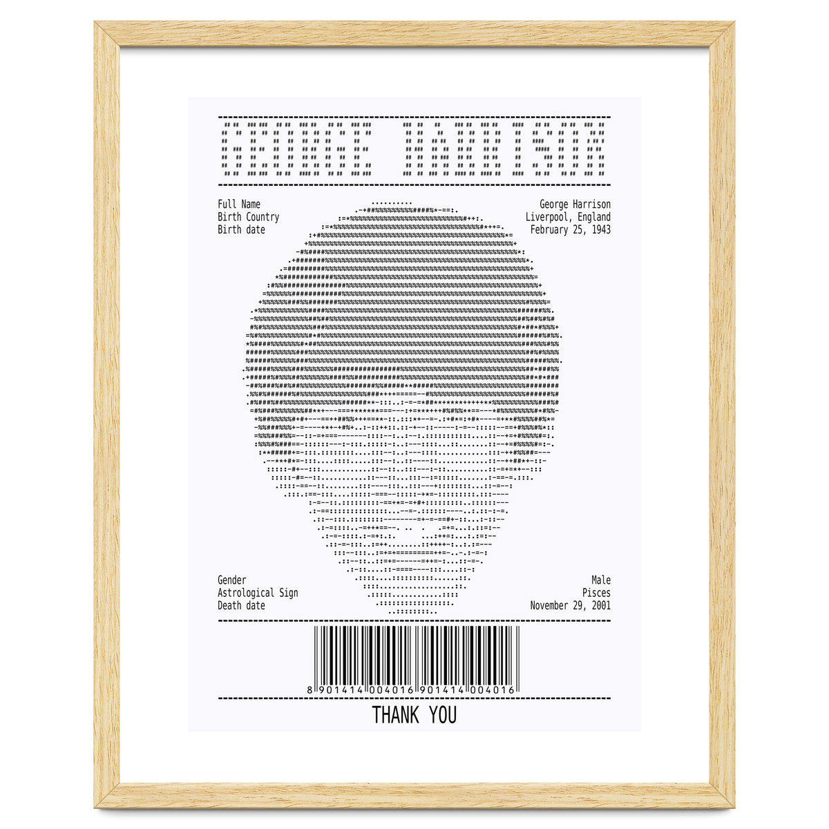 Receipt Art George Harrison
