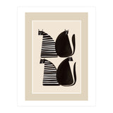 Minimalist Cats In Black And White (Print Only) thumbnail