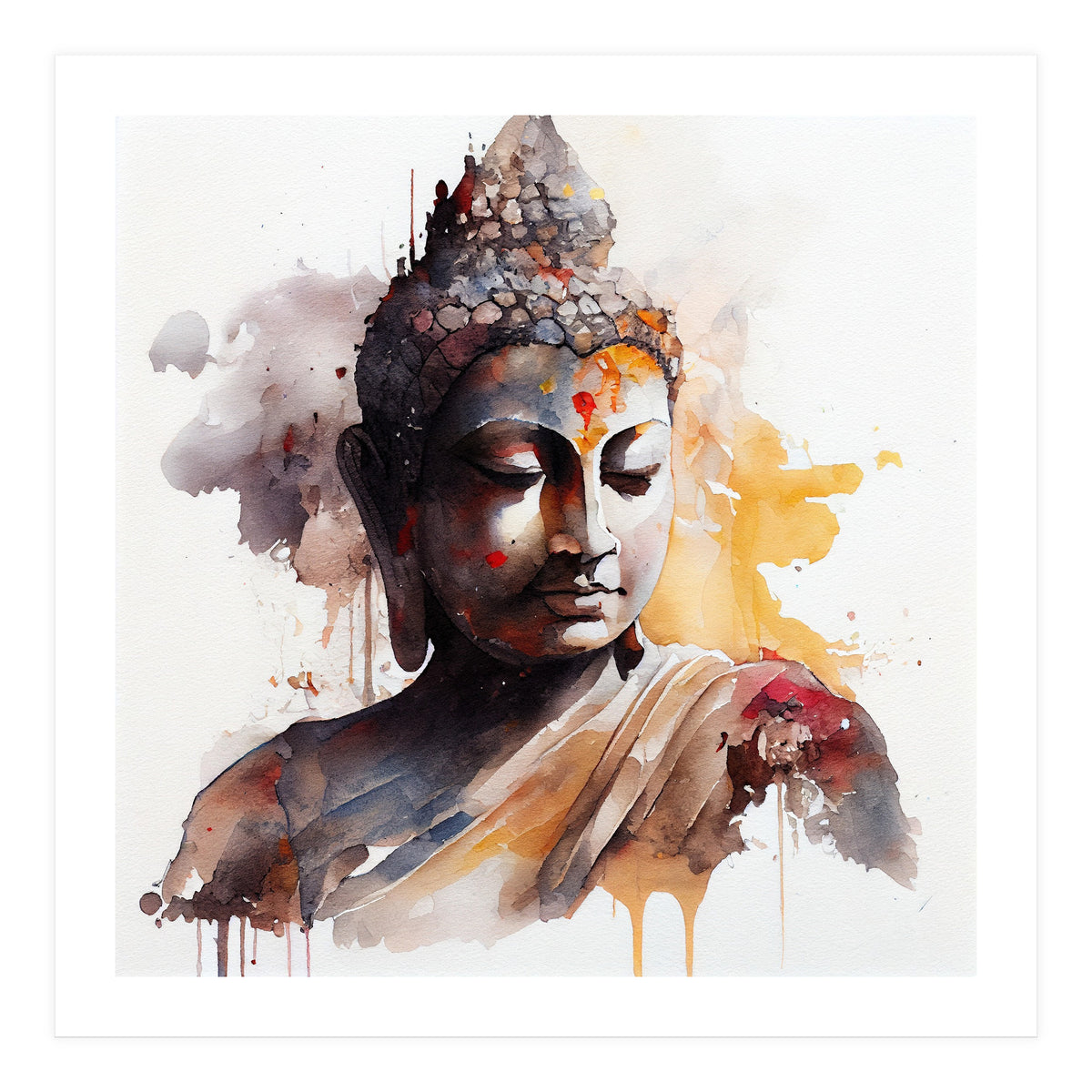 Watercolor Buddha #3 (Print Only)