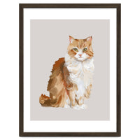 Handpainted messy oil painting of furry baby cat