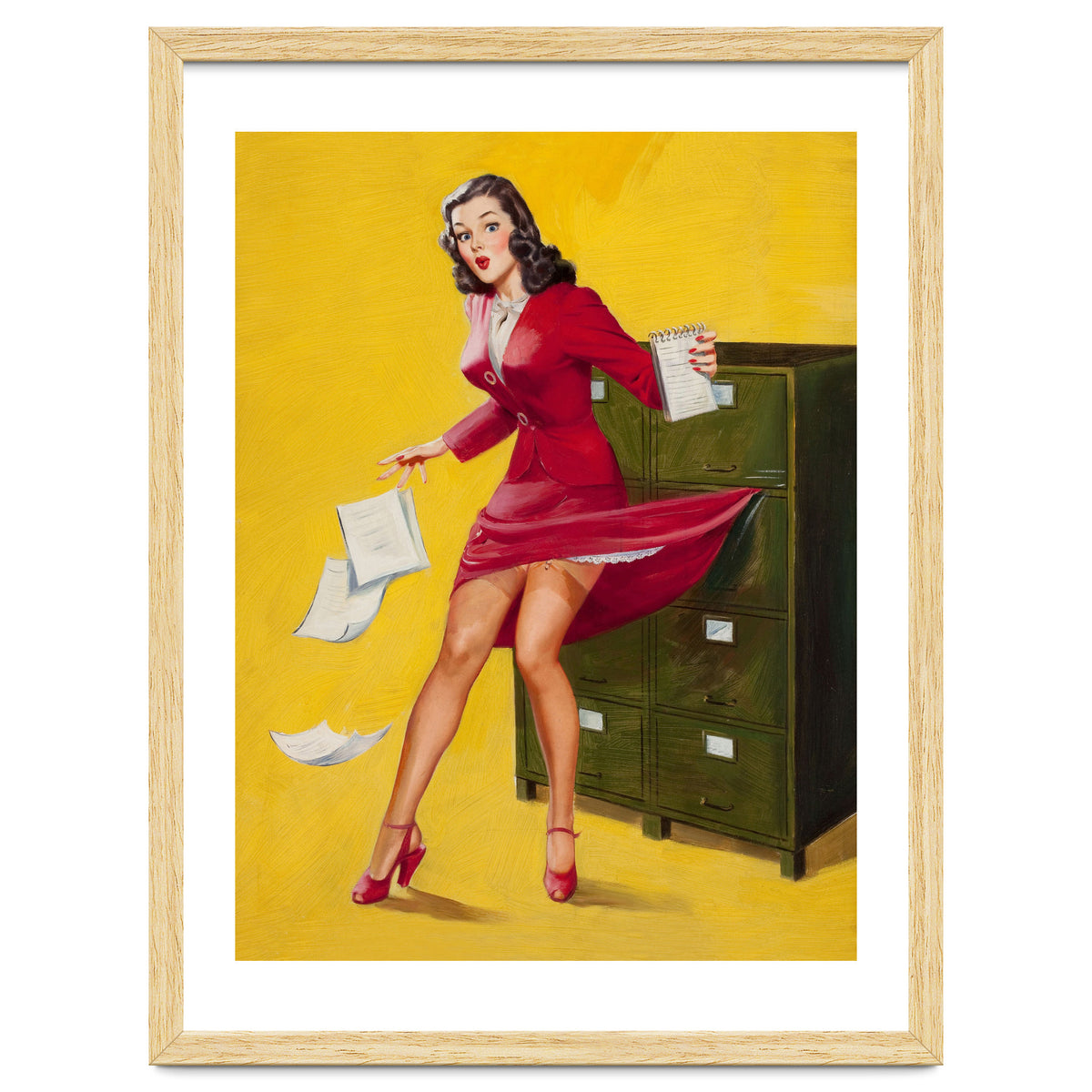 Pinup Girl In Office Accident