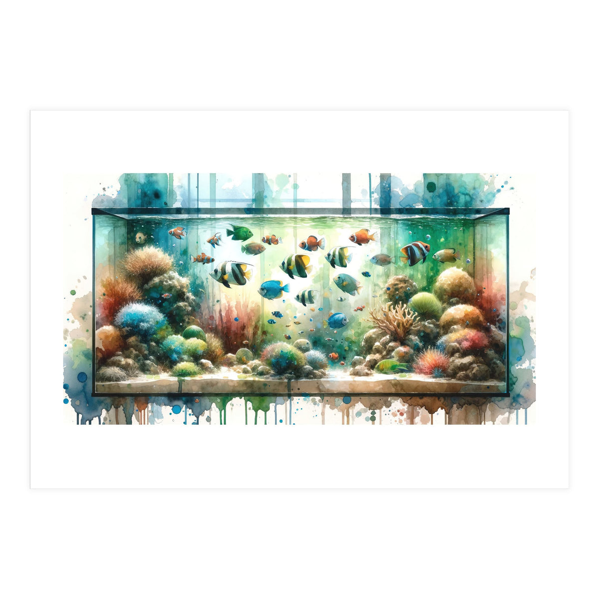 Colorful Aquarium Fish Tank (Print Only)
