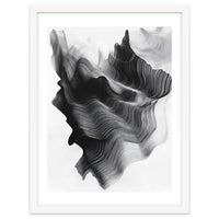 Abstract Black And White Wavy Lines Forming Organic Shapes