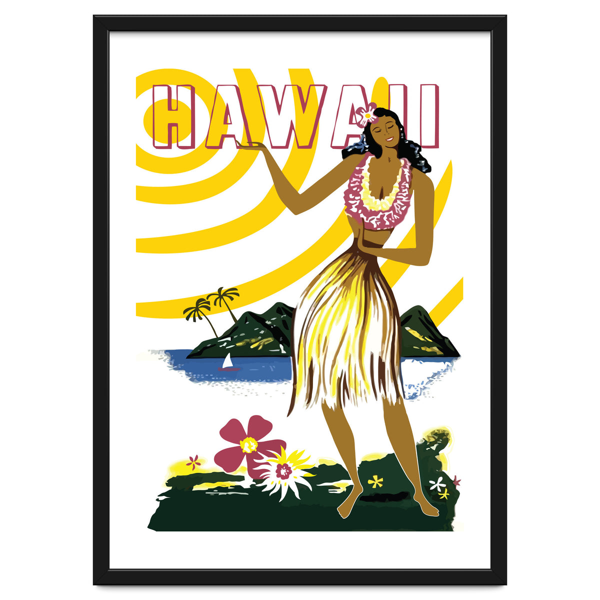 Hawaii, Hula Girl on the Coast