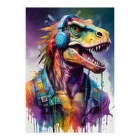 Tyrannosaurus In Headphones Music (Print Only)