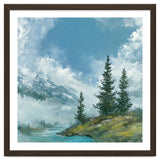 Ethereal Alpine River Valley with Snow-Capped Mountains thumbnail