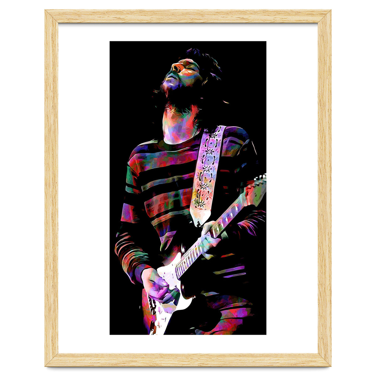 Eric Clapton American Rock and Blues Guitarist in Colorful