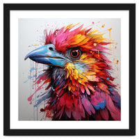 Vibrant Abstract Bird Portrait Watercolor Splash