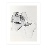Abstract Black And White Flowing Lines Art (Print Only)