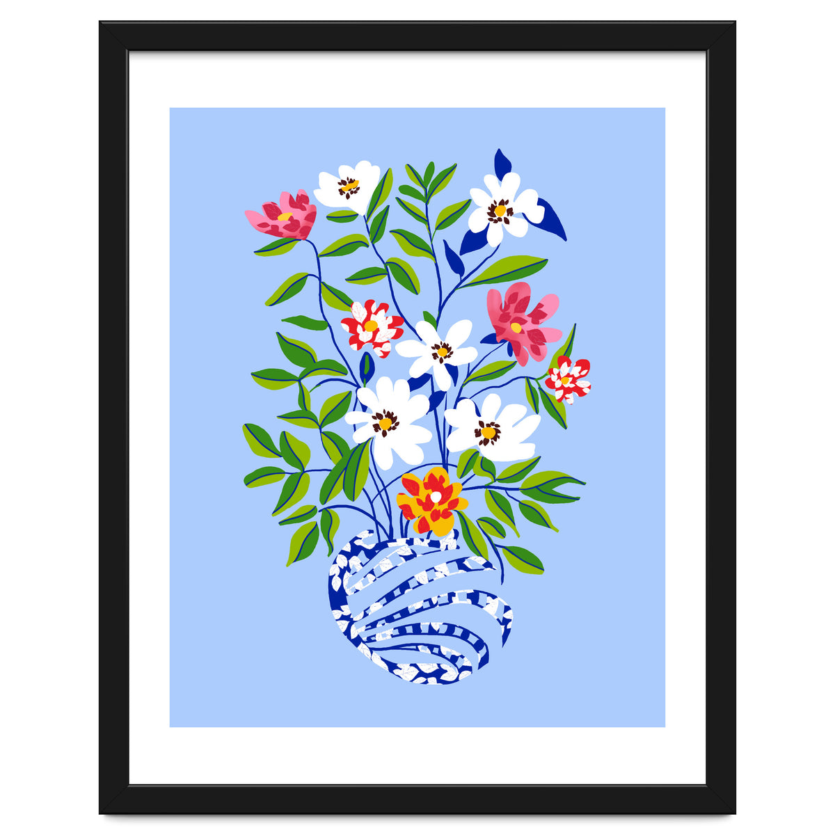 The Floopy Planter, Abstract Flower Pot Illustration, Pop Bohemian Eclectic Botanical, Flower Colorful Blossom