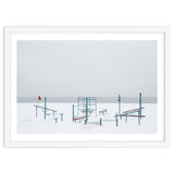 Playground in the winter snow beach thumbnail