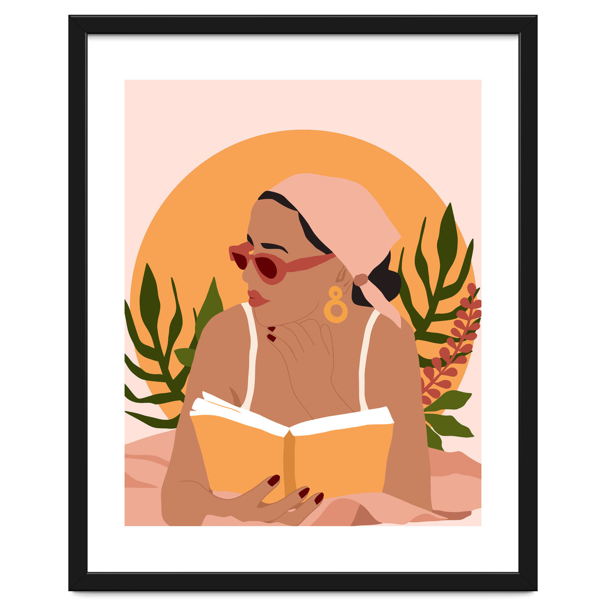 Bohemian Summer, Modern Boho Girl Reader, Books Read Self Care Self Love, Travel Hippie Nomad Black Woman