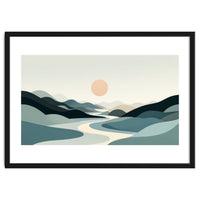 Serene Horizon: Minimalist Organic Landscape