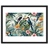 Tropical Toucans in Lush Jungle Foliage thumbnail