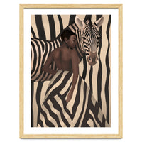 Woman And Zebra In Bold Stripes
