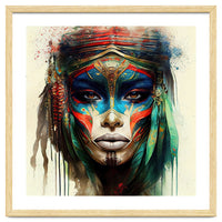 Turquoise Warrior Woman Portrait