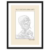 Skull Of A Skeleton With A Burning Cigarette Vincent Van Gogh Ascii Art thumbnail