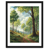 Vibrant Summer Forest Landscape Painting