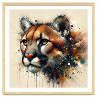 Watercolor Cougar Portrait