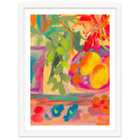 Colorful abstract summer lemons floral still life