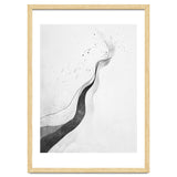 Abstract Black And White Ink Flowing Lines With Splatter thumbnail