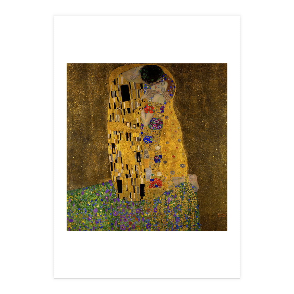 Gustav Klimt The Kiss Gold Romantic Art (Print Only)