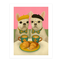 French Bulldogs At Breakfast Café (Print Only)