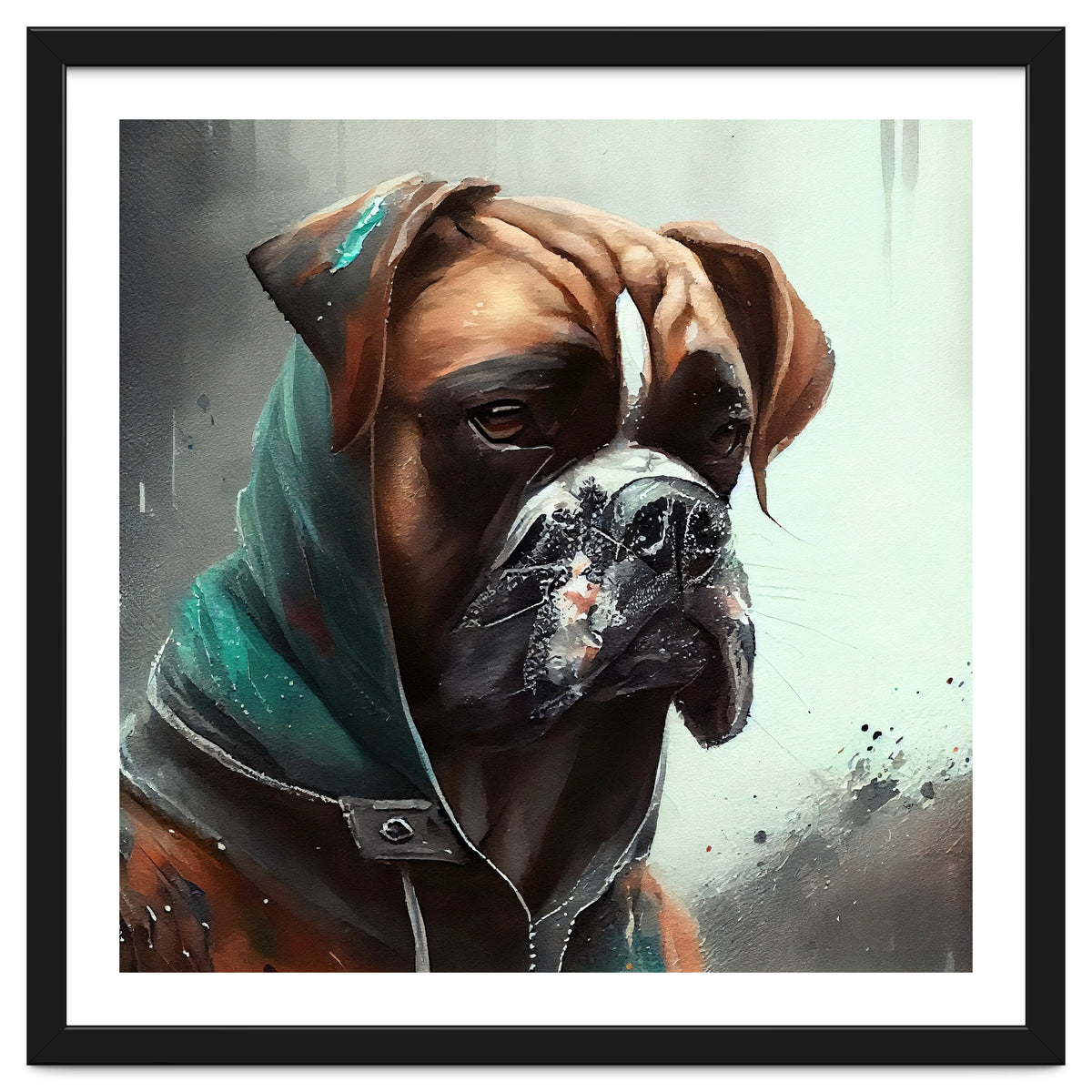 Watercolor Boxer Dog