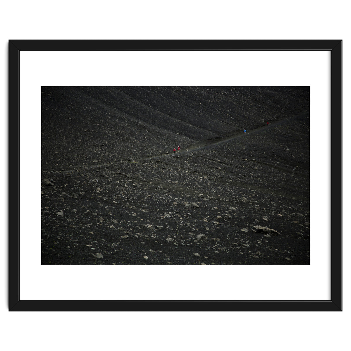Kids running down from the volcano - Iceland
