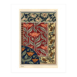The poppy, Papaver somniferum, in stained glass, wallpaper, fabric and tile patterns. Lithograph ... (Print Only) thumbnail