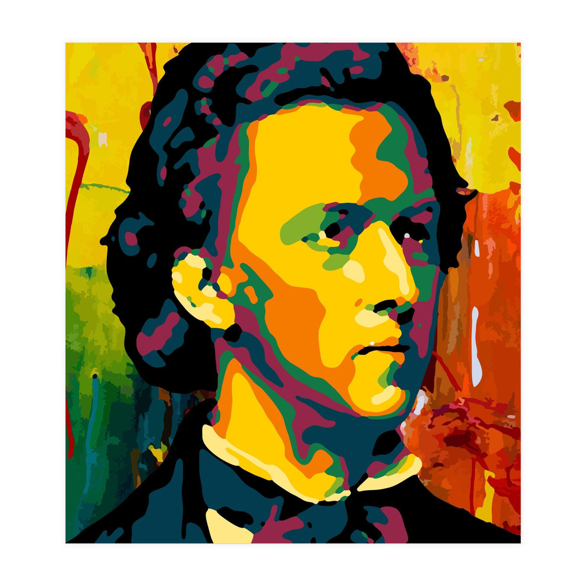 Frederic Chopin Abstract Art (Print Only)