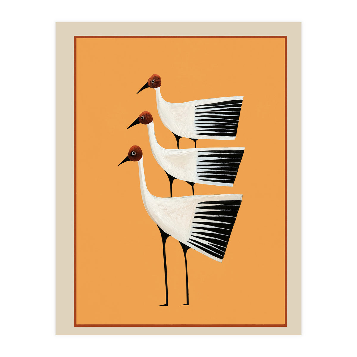 Striped Bird Trio II (Print Only)