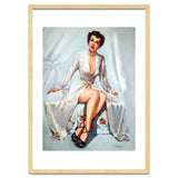 Beautiful Sexy Pinup In Posing Long White Dress thumbnail