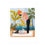 Saturday Afternoon | Cat Mom Pets Photography | Animals Kitten Picnic Watercolor Painting (Print Only) thumbnail