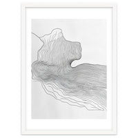 Abstract Black And White Organic Flowing Lines Pattern