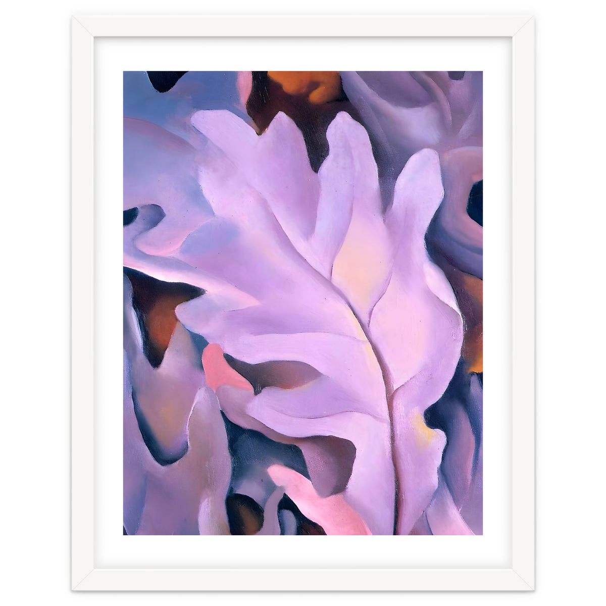 Georgia O’Keeffe – Purple Leaves (1922) | Elegant Botanical Modernist Composition in Rich Violet Tones