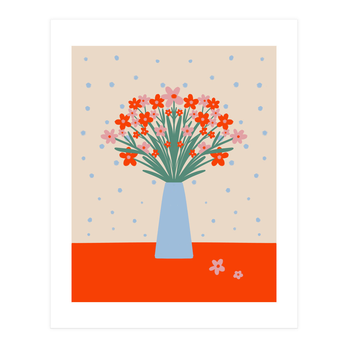 Cute Floral Vase (Print Only)