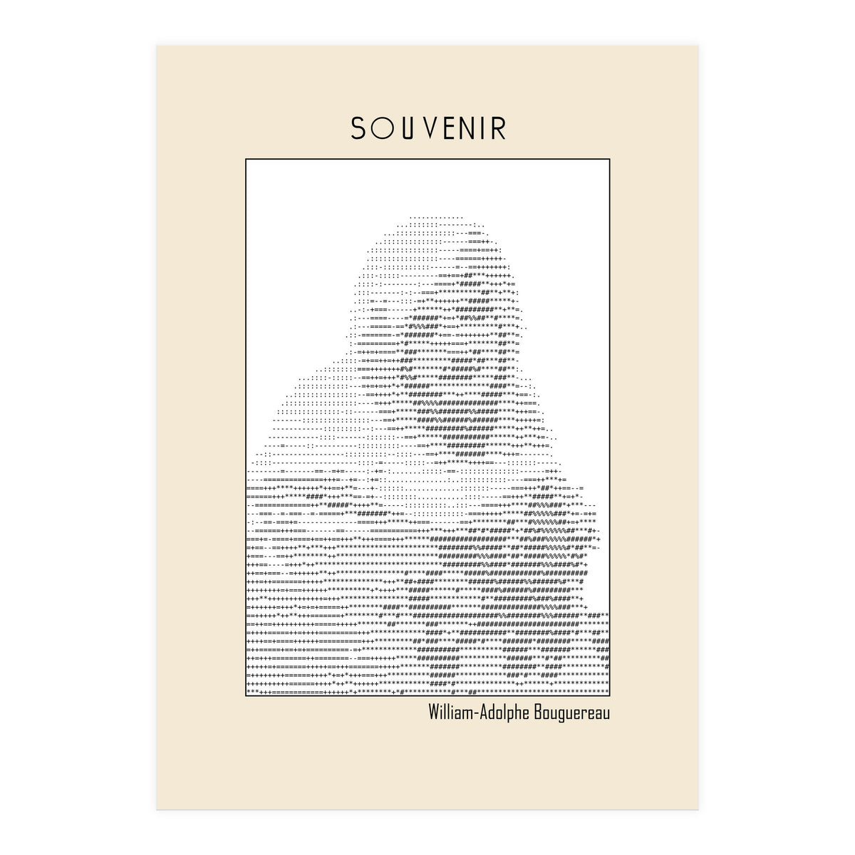 Souvenir – William Adolphe Bouguereau (1894) – Ascii Art (Print Only)