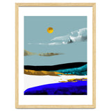 Duality & Intention, Abstract Nature Landscape Adventure Painting, Travel Mountains Sun Sky Scandinavian Clouds thumbnail