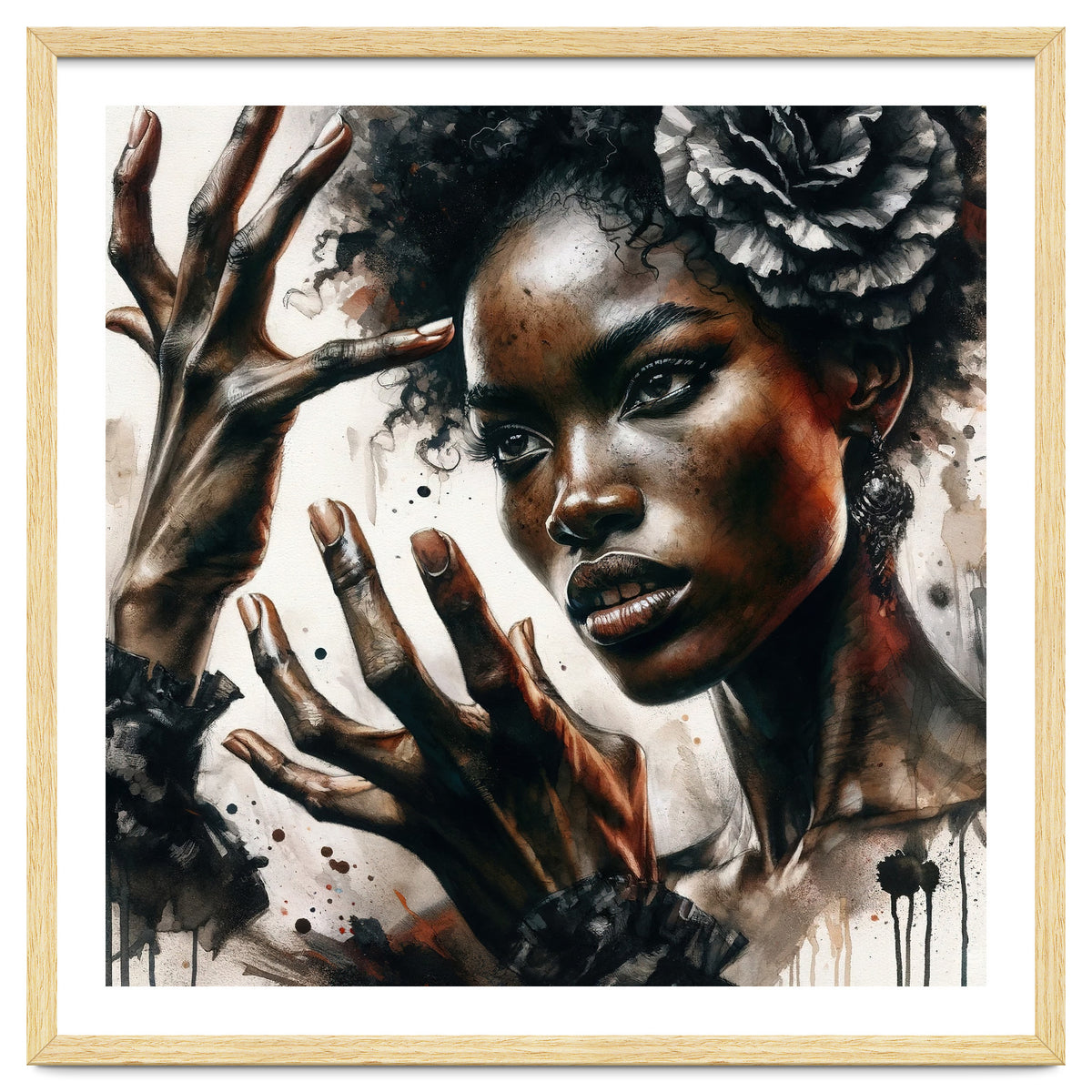 Noir Flamenco Hands Portrait