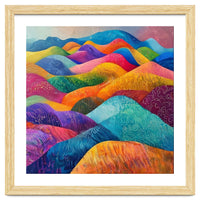 Vibrant Rainbow Rolling Hills Landscape