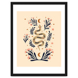 Snake And Flowers Beige And Indigo thumbnail