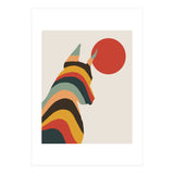 Dog Years, Rainbow Bohemian Animal, Pets Rise Dogs Retro, Eclectic Contemporary Solo (Print Only) thumbnail