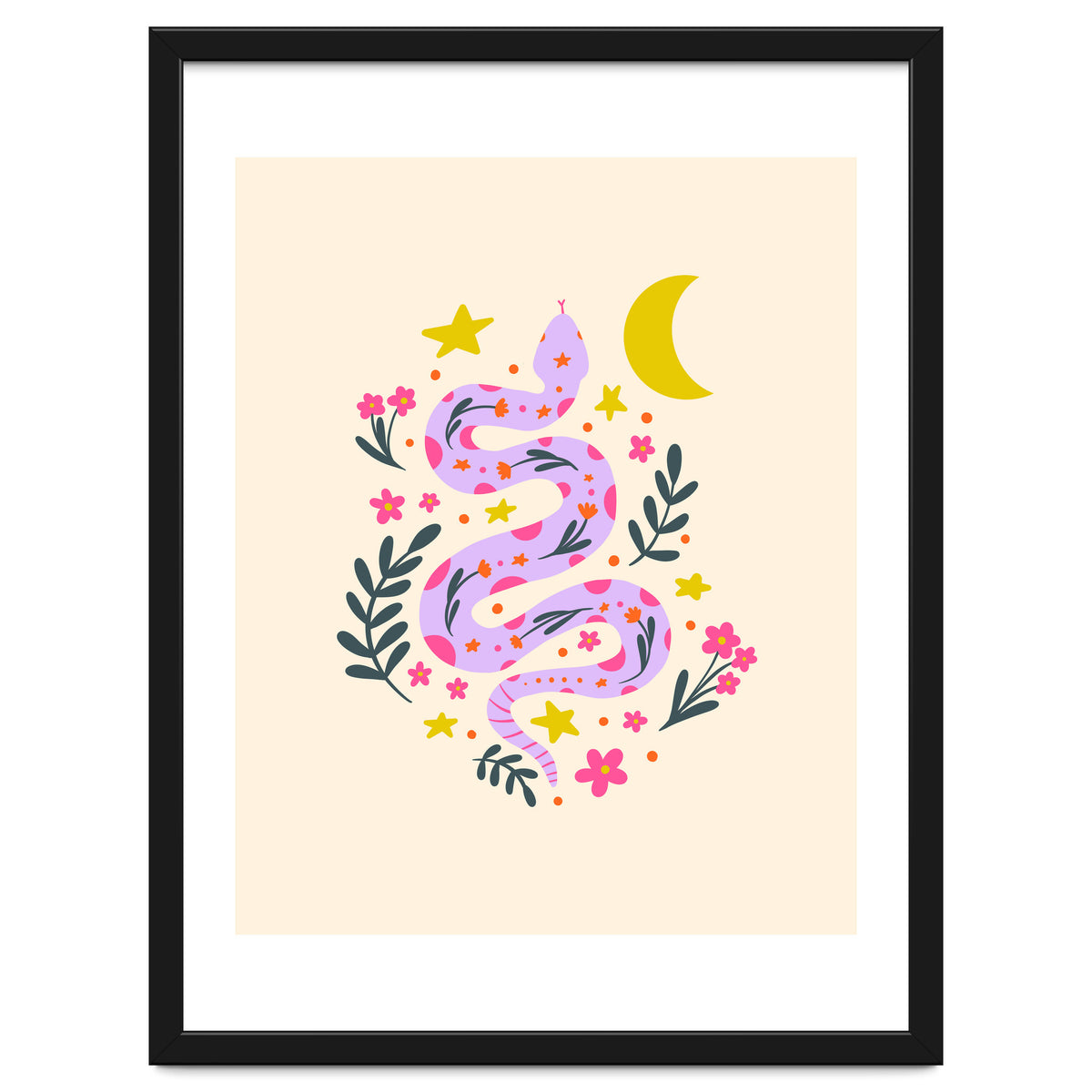 Lunar Snake  - lavander and cream