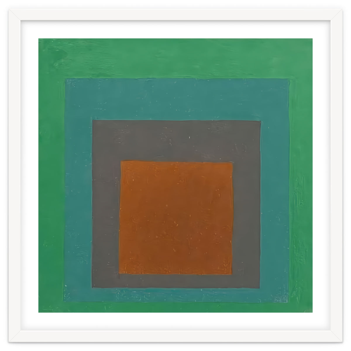 JOSEF ALBERS - HOMAGE TO THE SQUARE GREY BROWN GREEN