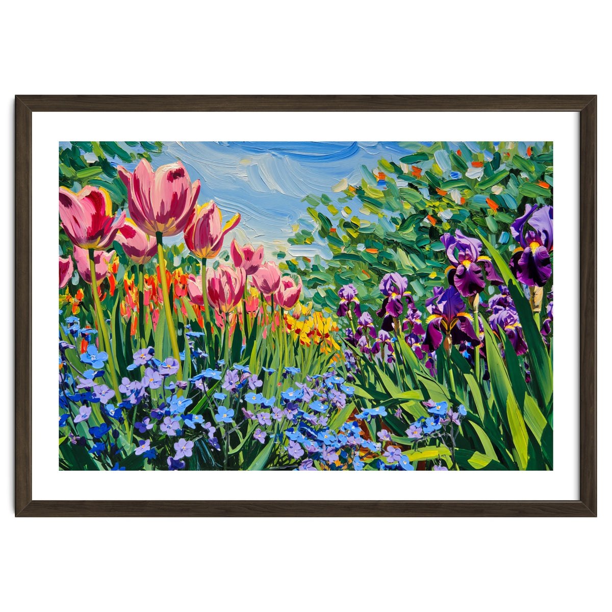 Vibrant Spring Meadow Oil Painting