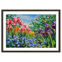 Vibrant Spring Meadow Oil Painting