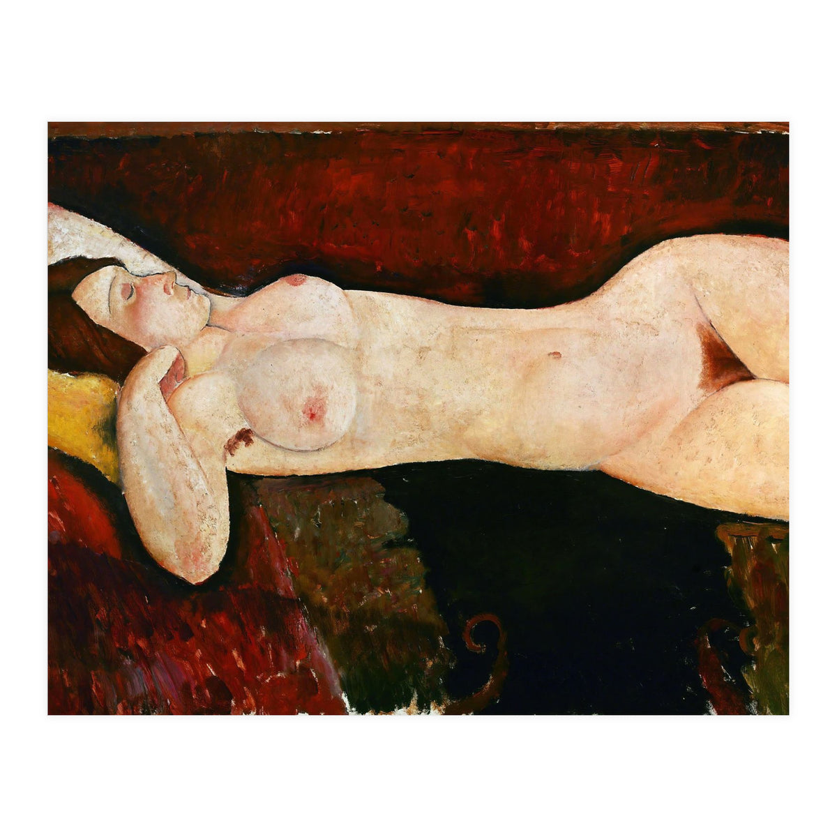 Amadeo Modigliani / 'Reclining Nude', c. 1919, Oil on canvas, 57 x 114 cm. (Print Only)