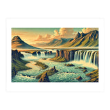 Vintage Iceland, Landscape Poster (Print Only) thumbnail